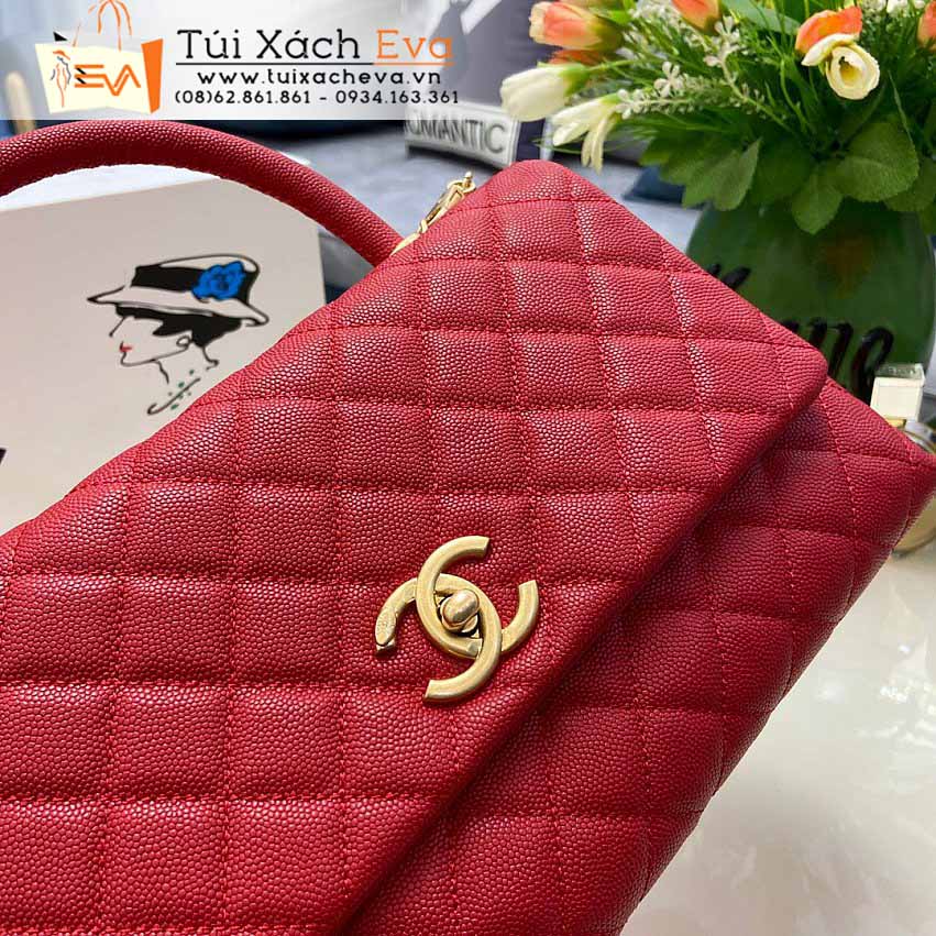Túi Xách Chanel Coco Handle Bag Siêu Cấp Màu Đỏ Đẹp M92991.