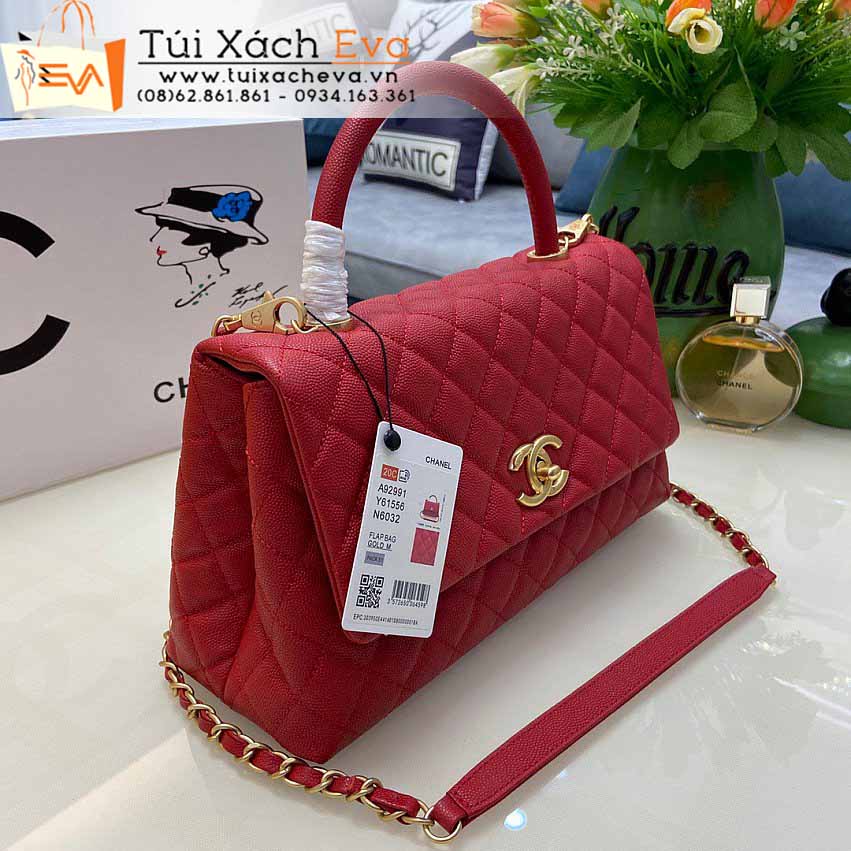 Túi Xách Chanel Coco Handle Bag Siêu Cấp Màu Đỏ Đẹp M92991.