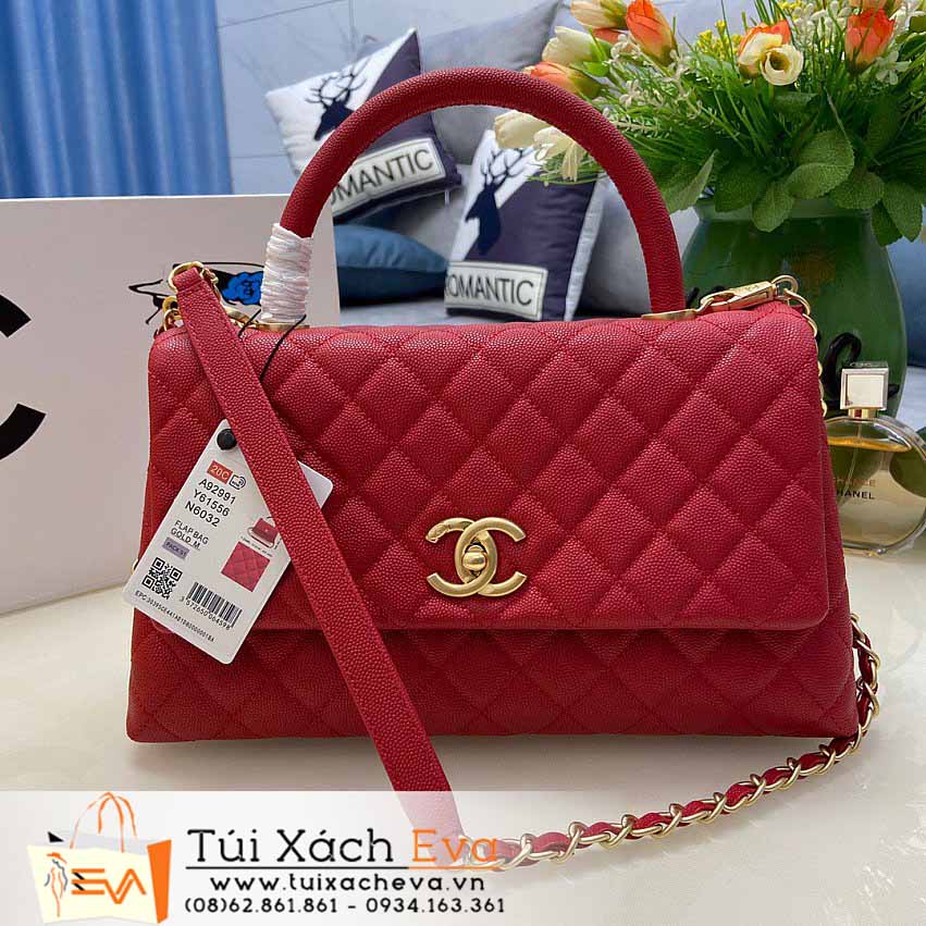 Túi Xách Chanel Coco Handle Bag Siêu Cấp Màu Đỏ Đẹp M92991.