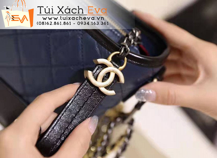 Túi Xách Chanel Gabrielle Hobo Bag Siêu Cấp Màu Xanh Phối Đen Đep.