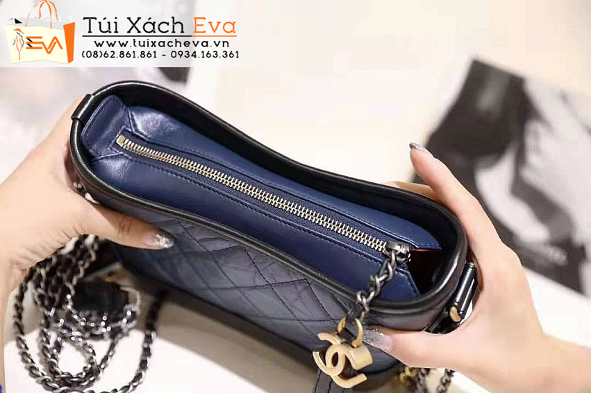 Túi Xách Chanel Gabrielle Hobo Bag Siêu Cấp Màu Xanh Phối Đen Đep.