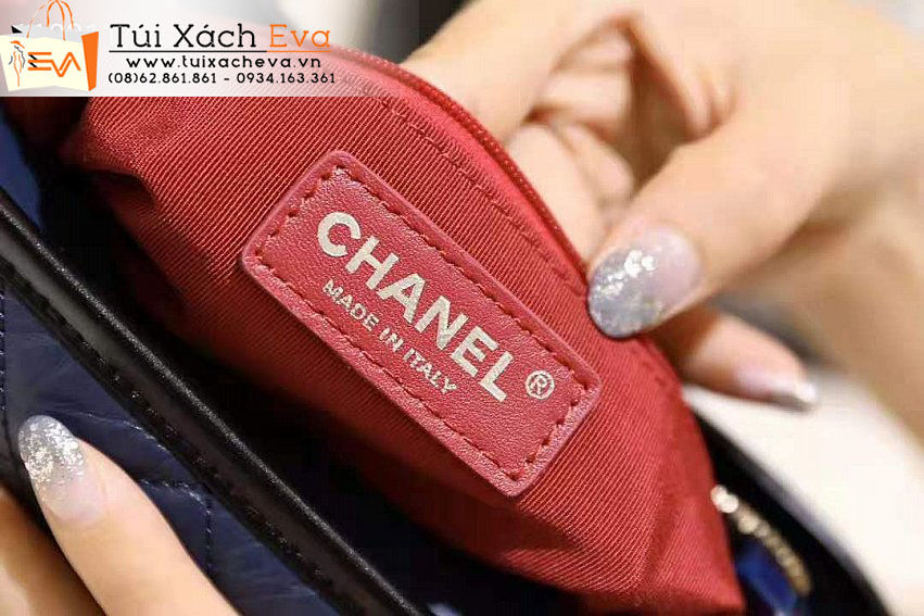 Túi Xách Chanel Gabrielle Hobo Bag Siêu Cấp Màu Xanh Phối Đen Đep.