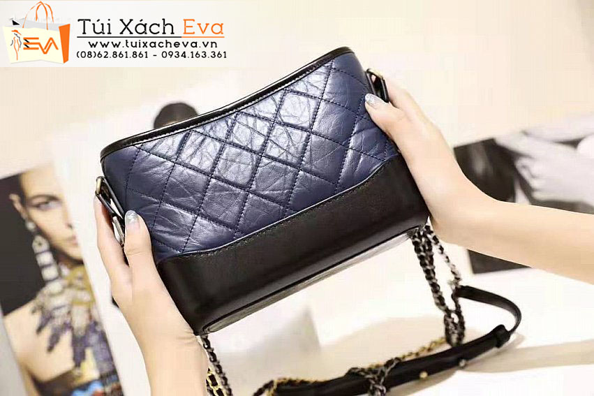 Túi Xách Chanel Gabrielle Hobo Bag Siêu Cấp Màu Xanh Phối Đen Đep.