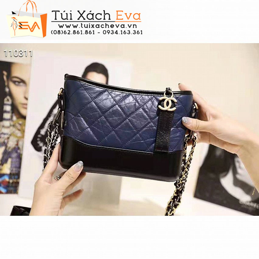 Túi Xách Chanel Gabrielle Hobo Bag Siêu Cấp Màu Xanh Phối Đen Đep.