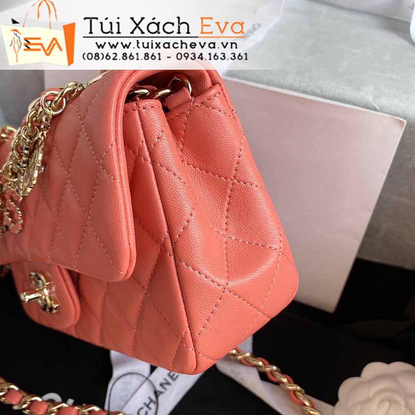 Túi Xách Chanel Mini Classic Flap Bag Siêu Cấp Màu Cam Đẹp M2326.