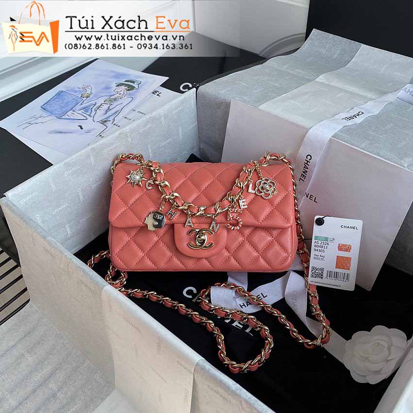 Túi Xách Chanel Mini Classic Flap Bag Siêu Cấp Màu Cam Đẹp M2326.