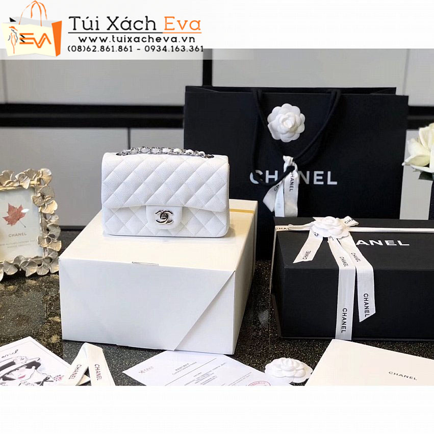 Túi Xách Chanel Mini Classic Flap Bag Siêu Cấp Màu Trắng Đẹp.