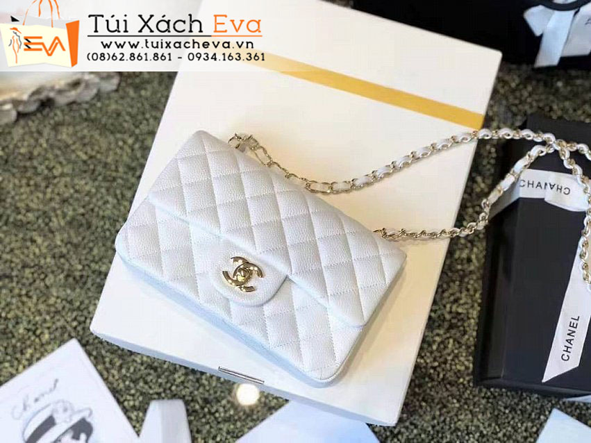 Túi Xách Chanel Mini Classic Flap Bag Siêu Cấp Màu Trắng Đẹp.