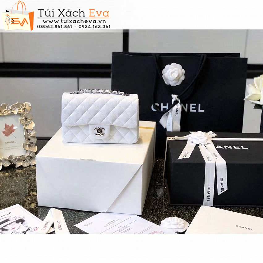 Túi Xách Chanel Mini Classic Flap Bag Siêu Cấp Màu Trắng Đẹp.