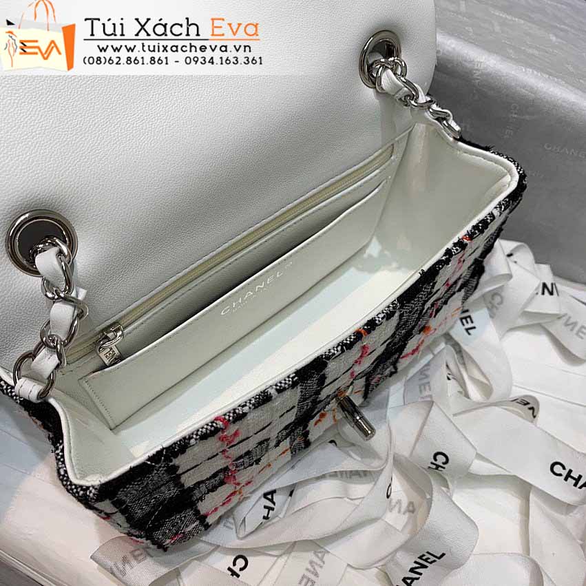 Túi Xách Chanel Tweed Mini Flap Bag Siêu Cấp Màu Trắng Đẹp M69900.
