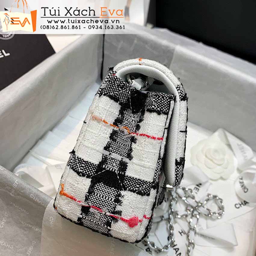 Túi Xách Chanel Tweed Mini Flap Bag Siêu Cấp Màu Trắng Đẹp M69900.