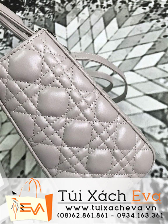 Túi Xách Dior Lady Siêu Cấp Màu Xám M44550