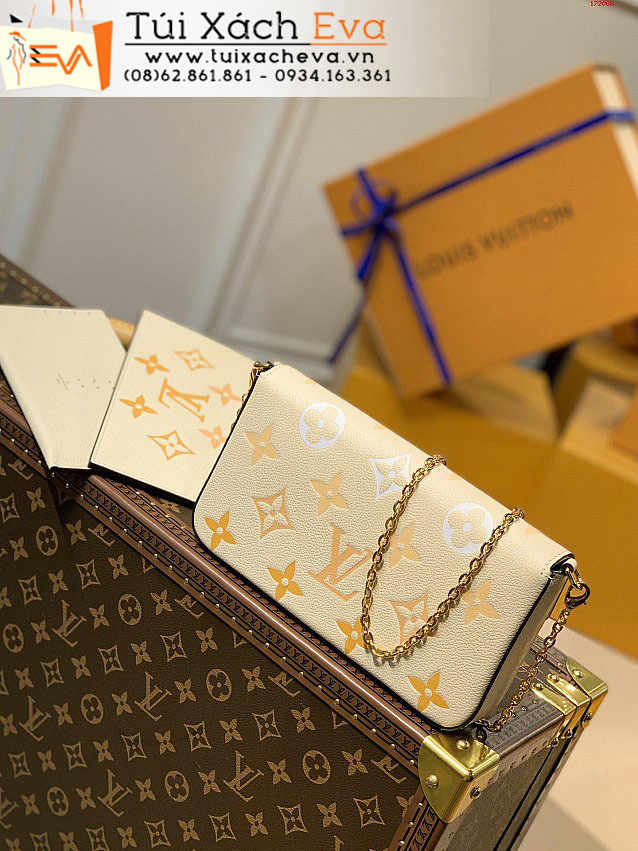 Túi Xách LV Felicie Pochette Bag Siêu Cấp Màu Vàng Đẹp M80498.