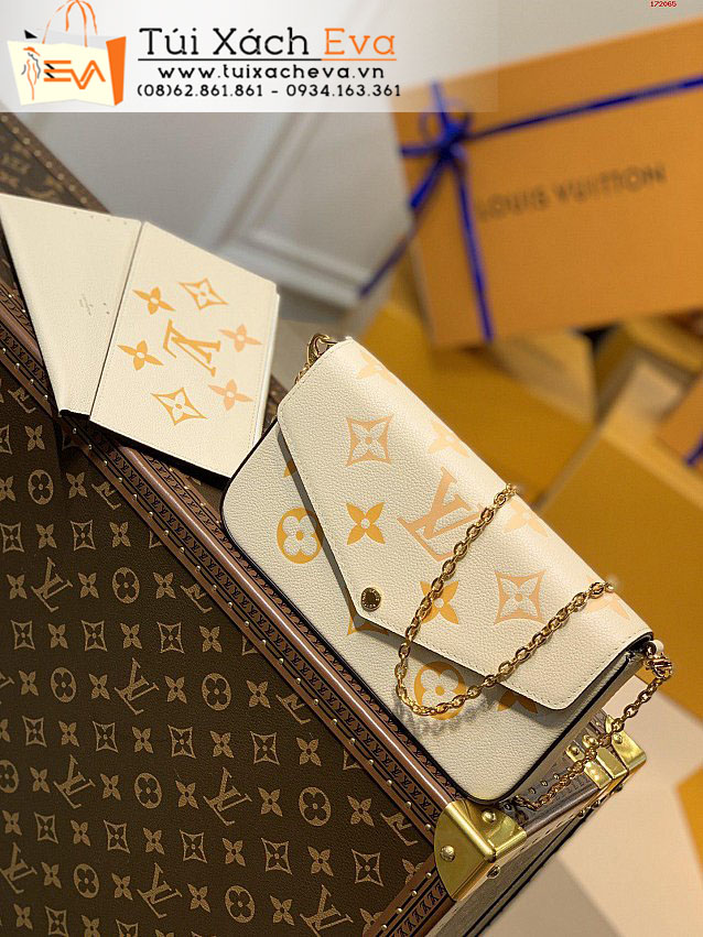 Túi Xách LV Felicie Pochette Bag Siêu Cấp Màu Vàng Đẹp M80498.