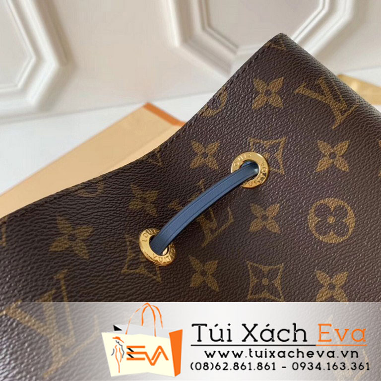 Túi Xách Lv Neonoe Siêu Cấp Hoa Nâu Lót Xanh Dương M43569