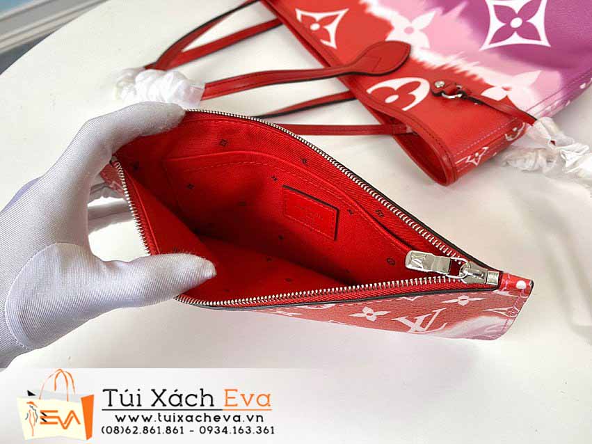 Túi Xách LV Neverfull Bag Siêu Cấp Màu Đỏ Phối Hồng Đẹp M45127.