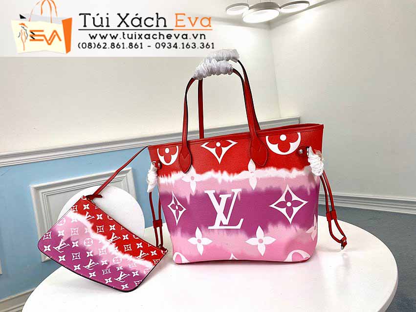 Túi Xách LV Neverfull Bag Siêu Cấp Màu Đỏ Phối Hồng Đẹp M45127.