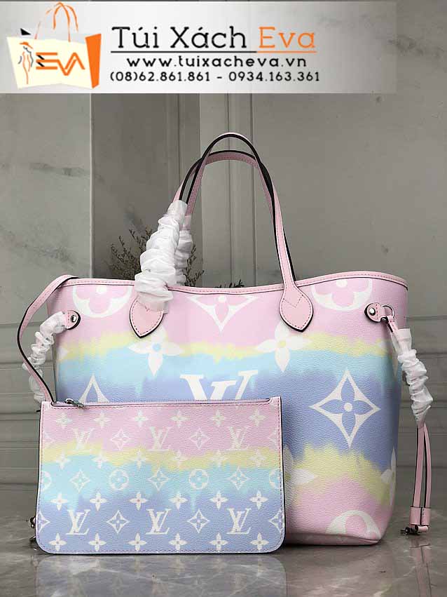 Túi Xách LV Neverfull Bag Siêu Vip Màu Xanh Phối Đẹp M45128.