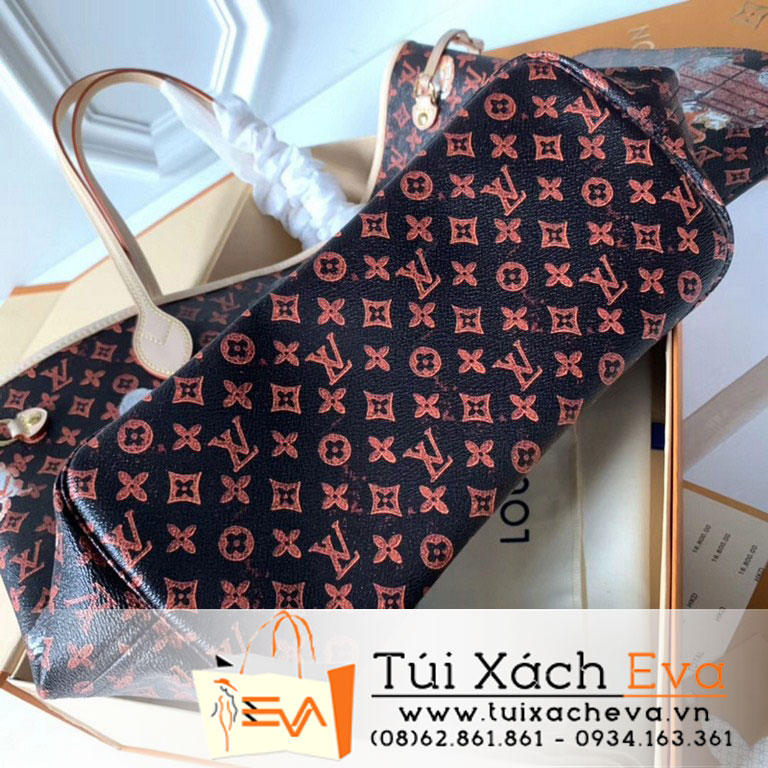 Túi Xách Lv Neverfull Siêu Cấp Hoa Nâu In Hình M44441