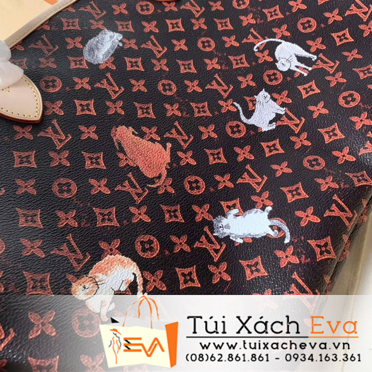 Túi Xách Lv Neverfull Siêu Cấp Hoa Nâu In Hình M44441