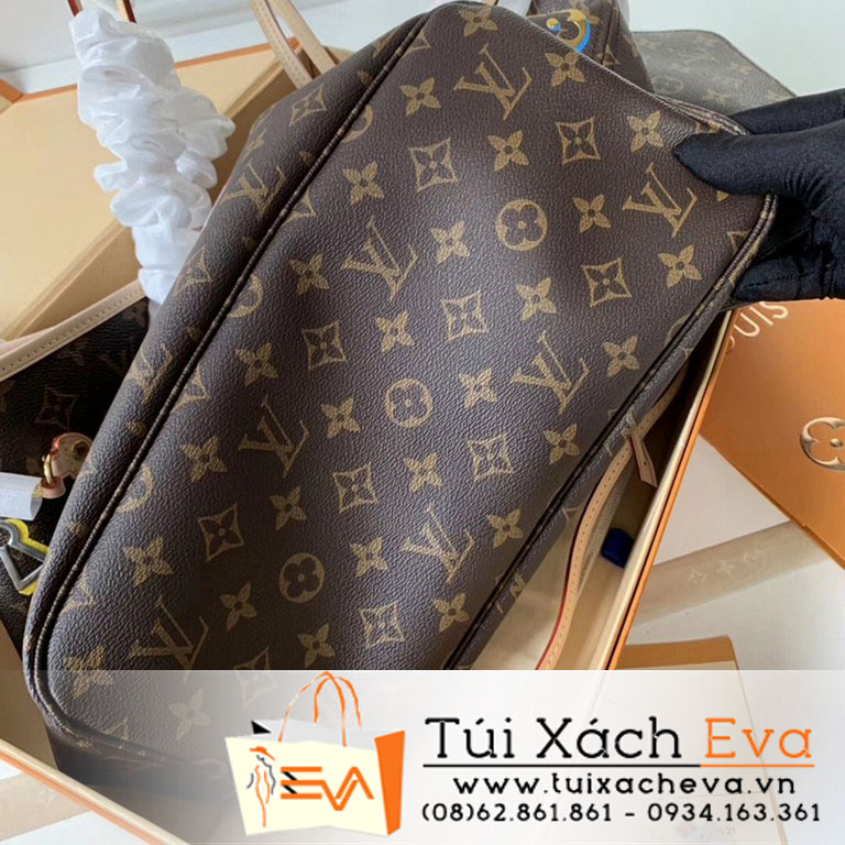 Túi Xách Lv Neverfull Siêu Cấp Hoa Nâu Phụ Kiện M44364