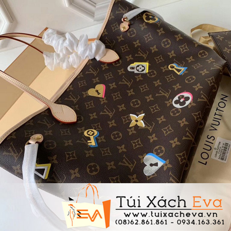 Túi Xách Lv Neverfull Siêu Cấp Hoa Nâu Phụ Kiện M44364