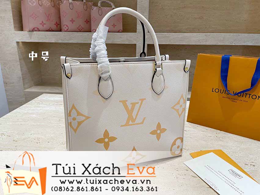 Túi Xách LV Onthego Bag Siêu Cấp Màu Kem Đẹp.