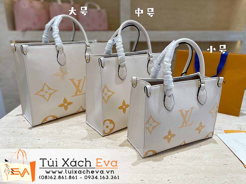 Túi Xách LV Onthego Bag Siêu Cấp Màu Kem Đẹp.