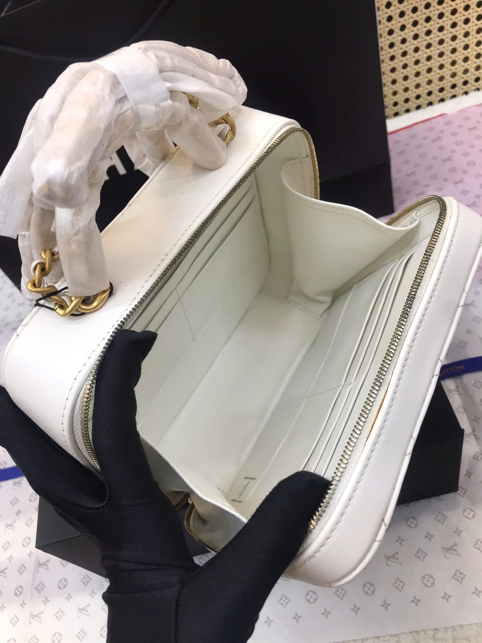 Túi Chanel Vanity White Bag Siêu Cấp Màu Trắng Size 20cm