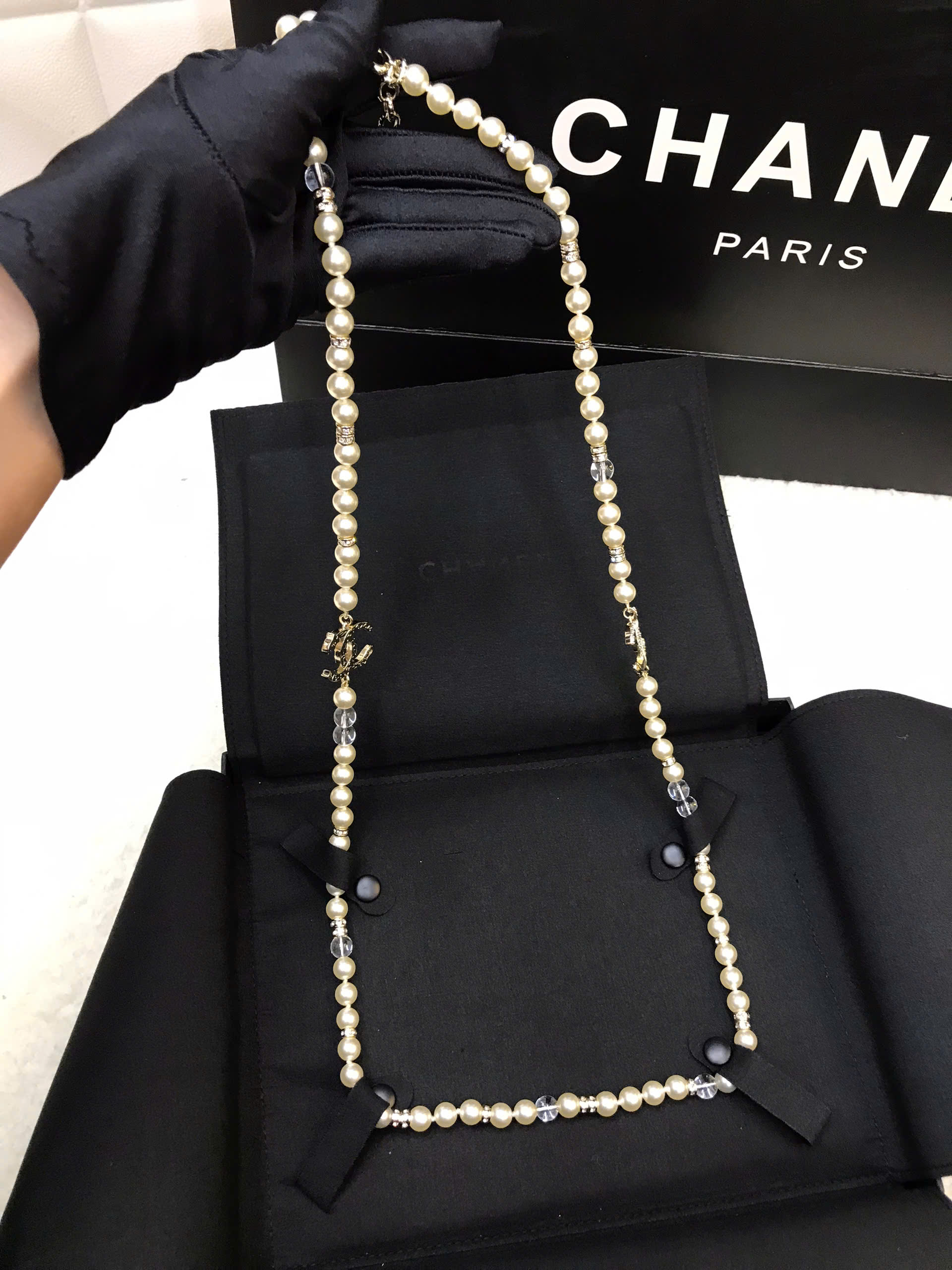 Dây Chuyền Chanel Pearl Necklace Siêu Cấp Màu Trắng