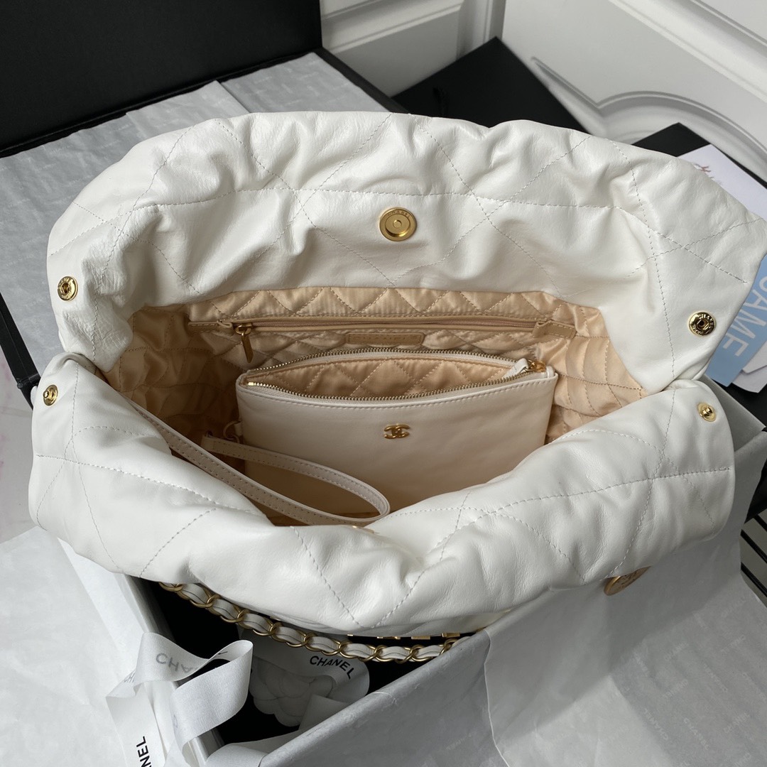 Túi Xách Chanel 22bag Siêu Cấp Da Mềm Màu Trắng AS3261