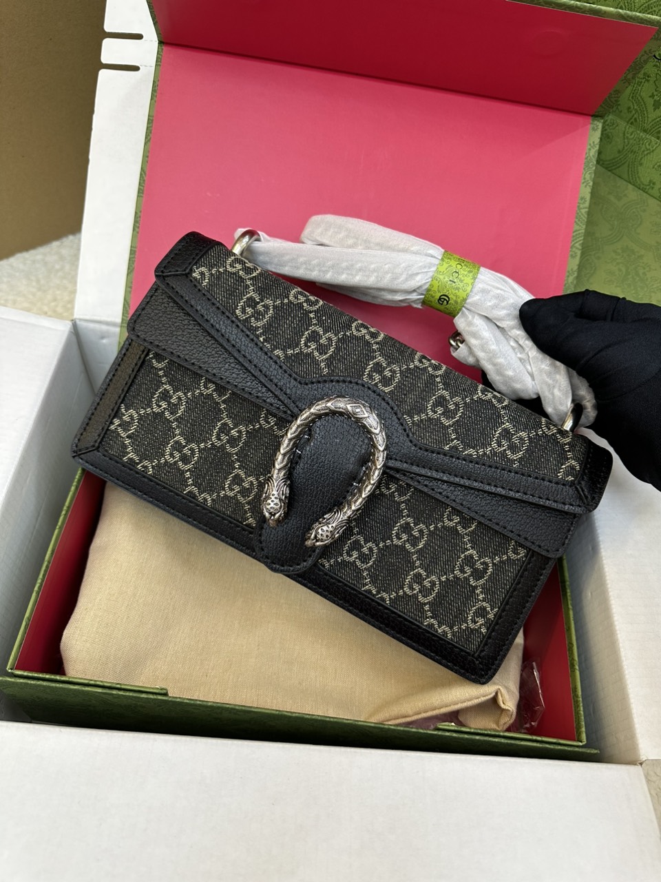 Túi Gucci Dionysus Super Màu Đen Size 25cm