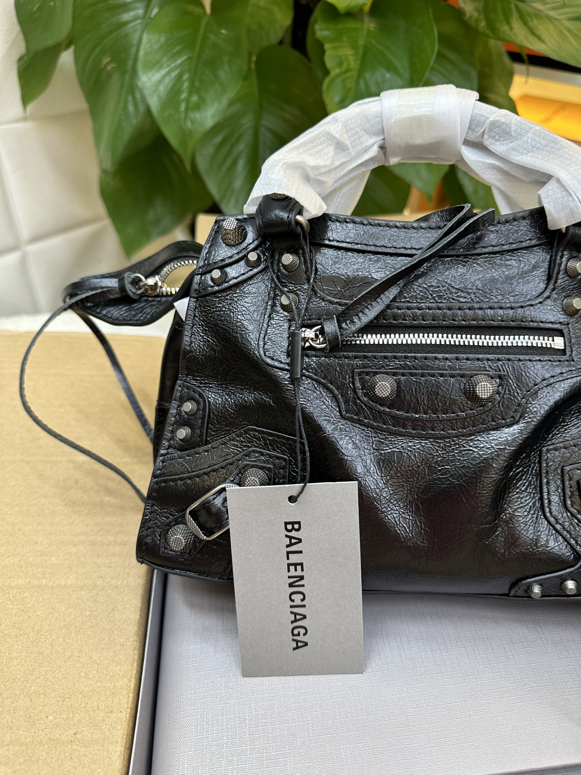 Túi Balenciaga Wonmen%&&&%s Neo Cagole Mini Tote Bag In Black Màu Đen Size 21cm