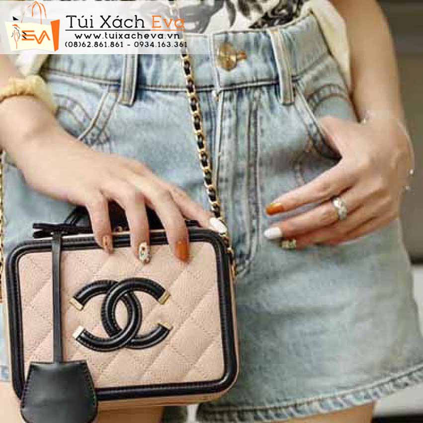 Túi Xách Chanel Vanity Bag Siêu Cấp Màu Cam Đẹp.