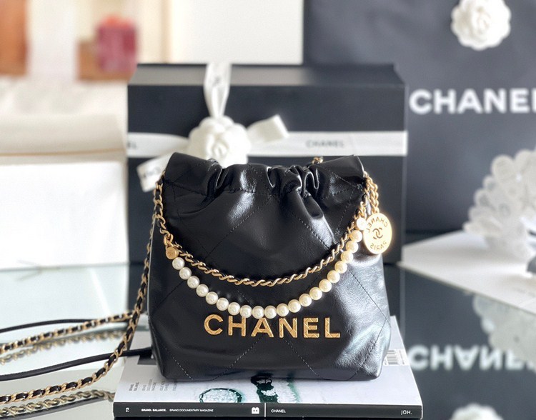 Túi Xách Chanel Hobo 22bag Mini Vip Dây Ngọc Trai