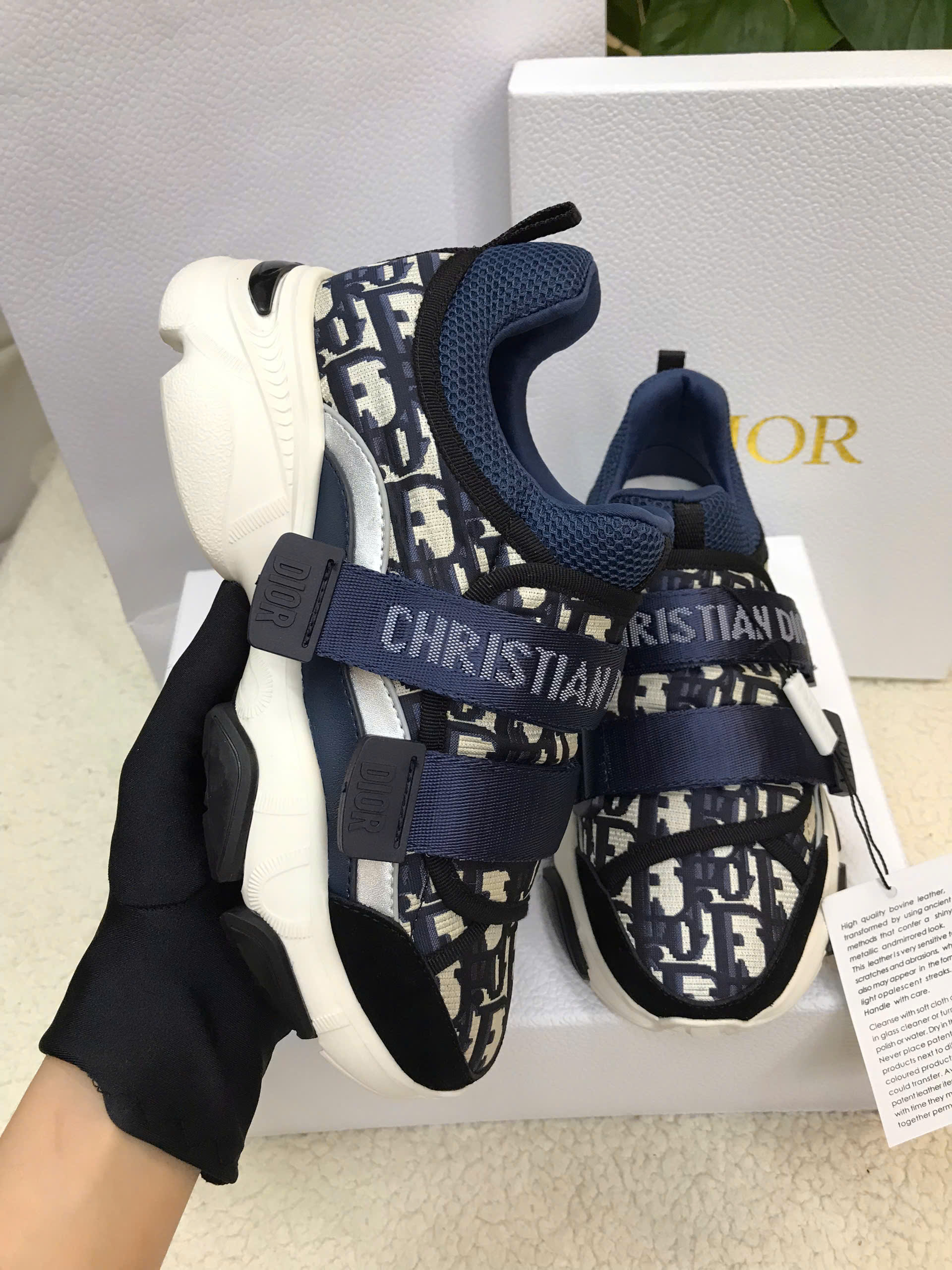 Giày Dior D-Wander Sneaker Deep Blue Siêu Cấp Màu Xanh Size 35