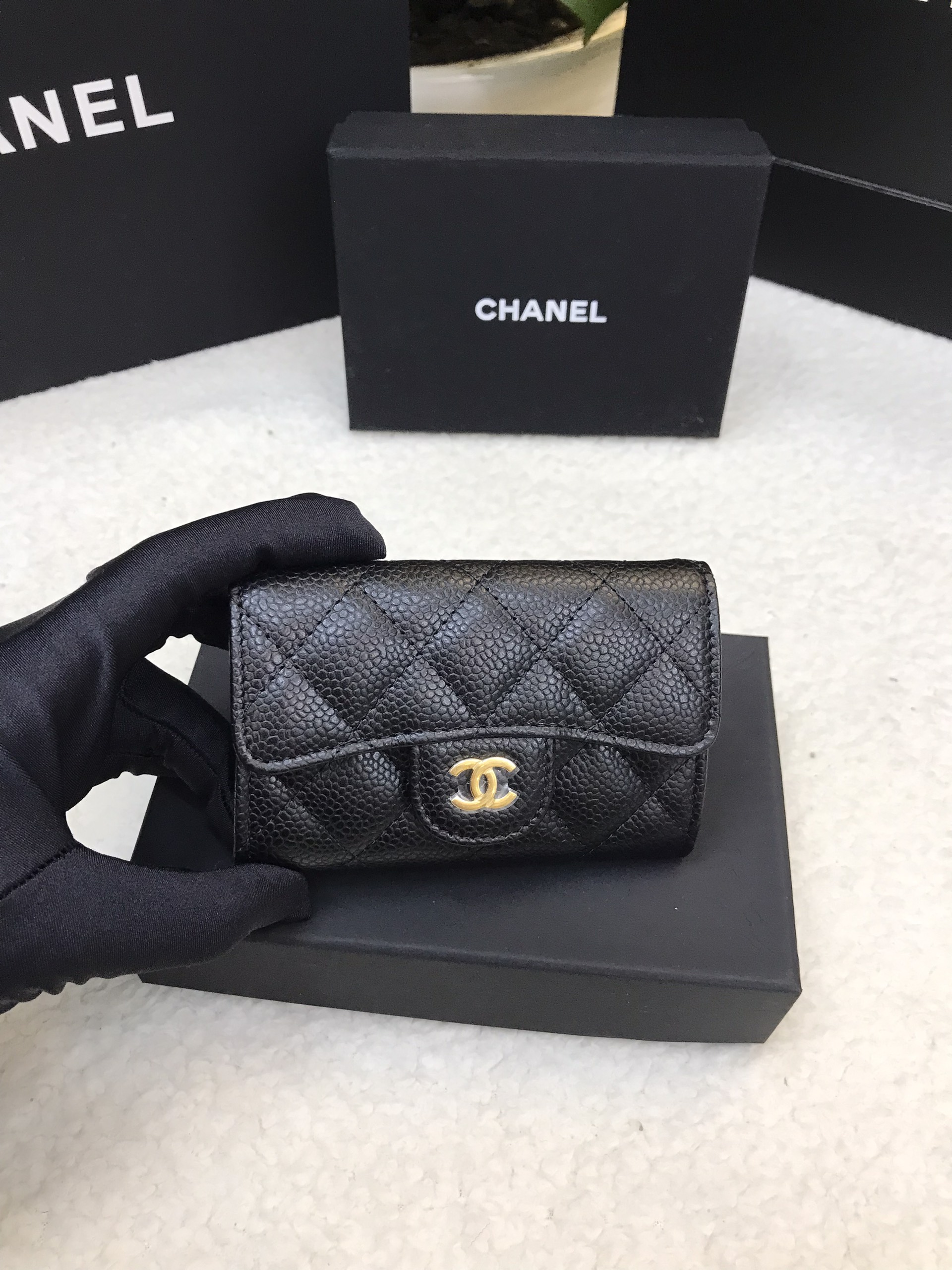 Ví Chanel Classic Card Holder Black VIP AP0214