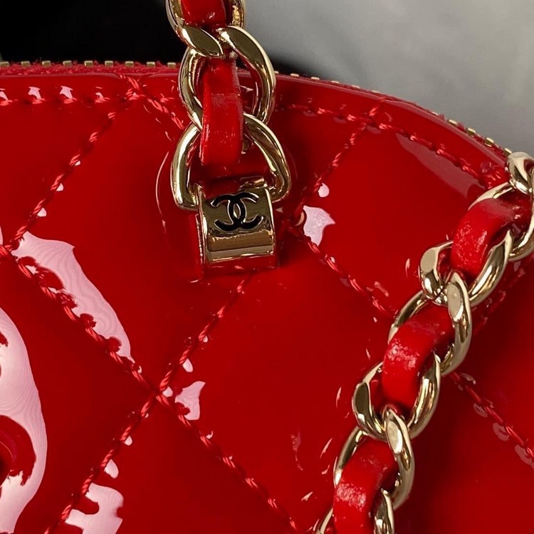 Túi Xách Chanel Hến Siêu Cấp Da Bóng Màu Đỏ AS3354 Size 16cm