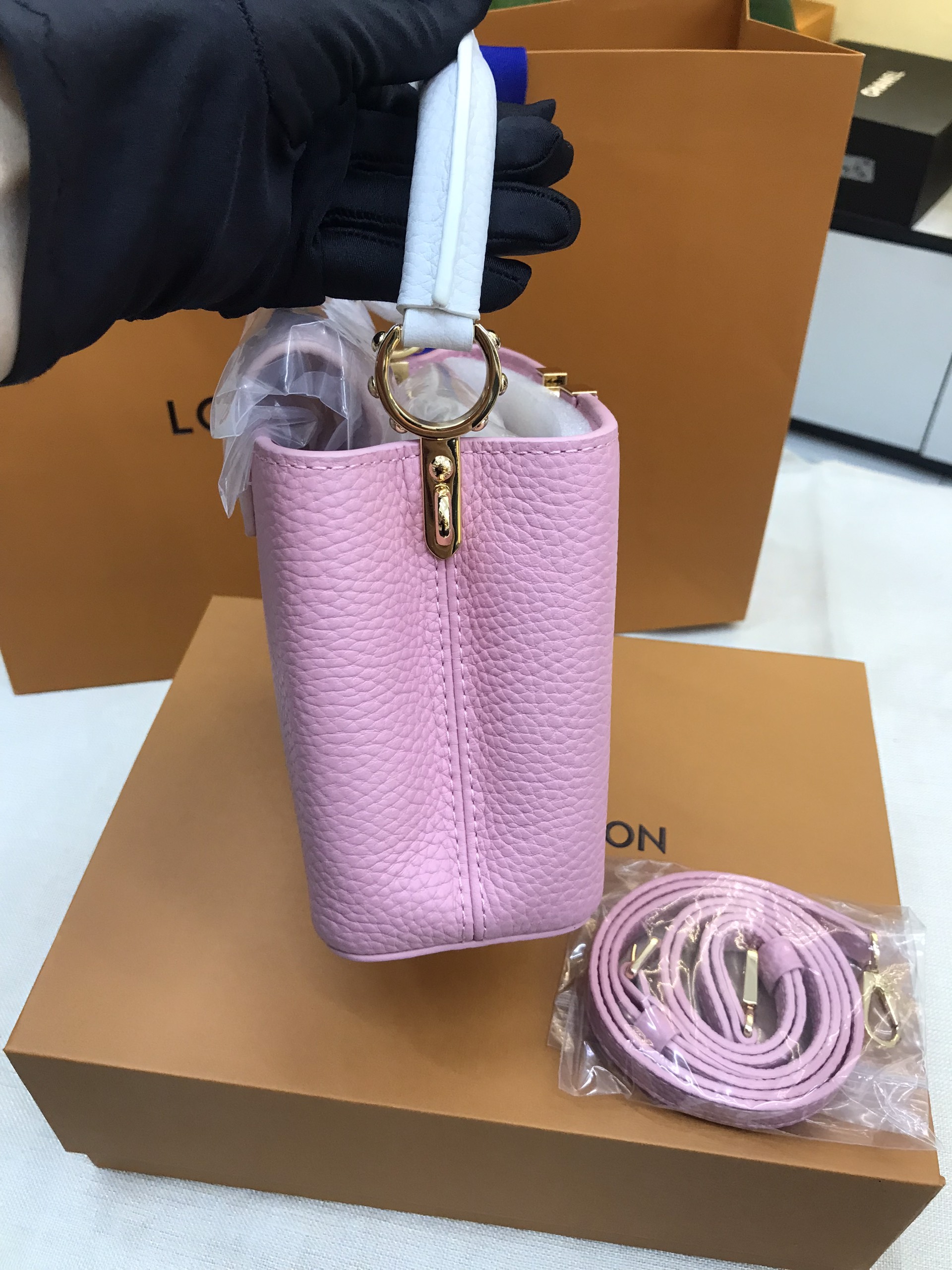 Túi LV Capucines Mini Pink Siêu Cấp Màu Hồng Size 21cm