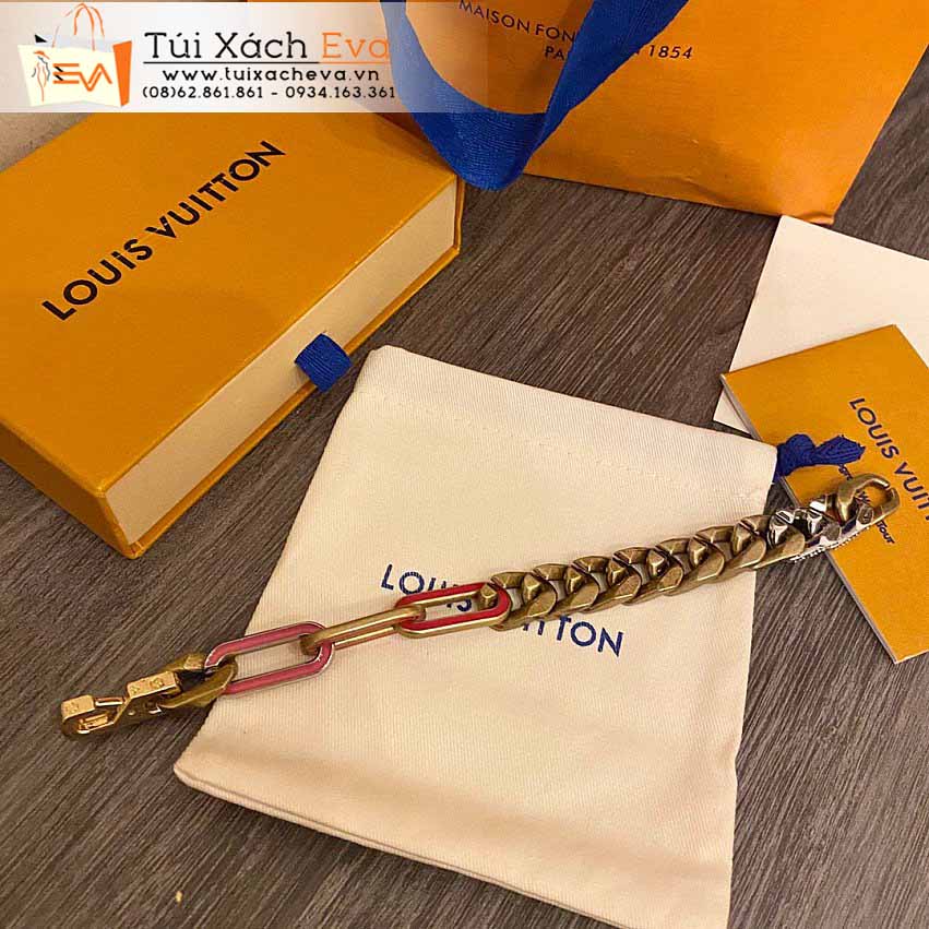 Vòng Tay LV Chain Links Patches Siêu Cấp Màu Vàng Đẹp.