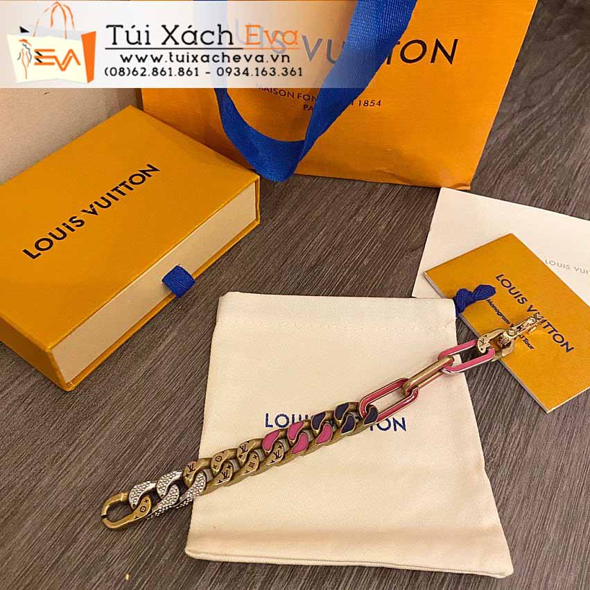 Vòng Tay LV Chain Links Patches Siêu Cấp Màu Vàng Đẹp.