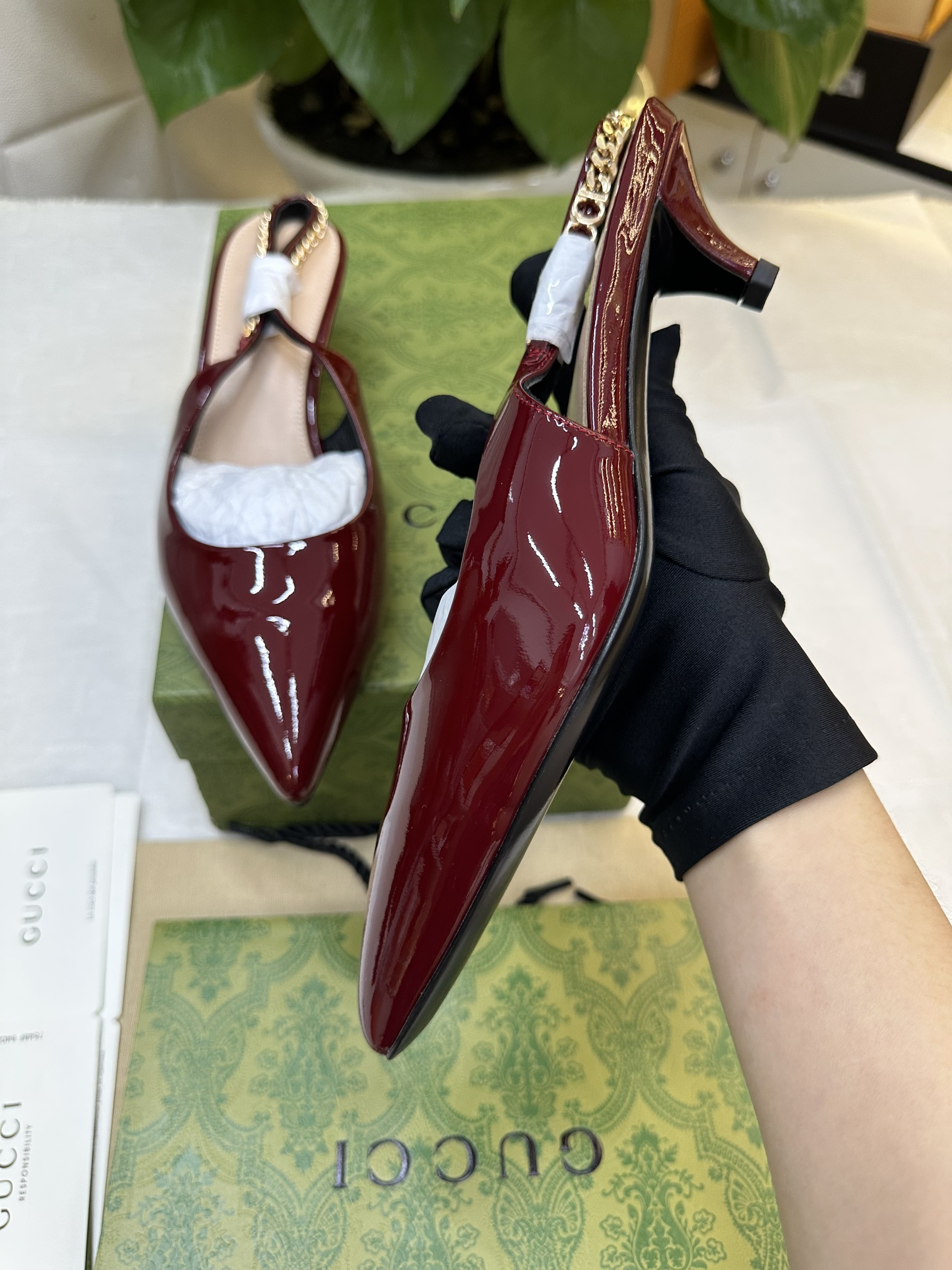 Giày Gucci Signoria Slingback Pump Red Siêu Cấp Size 36