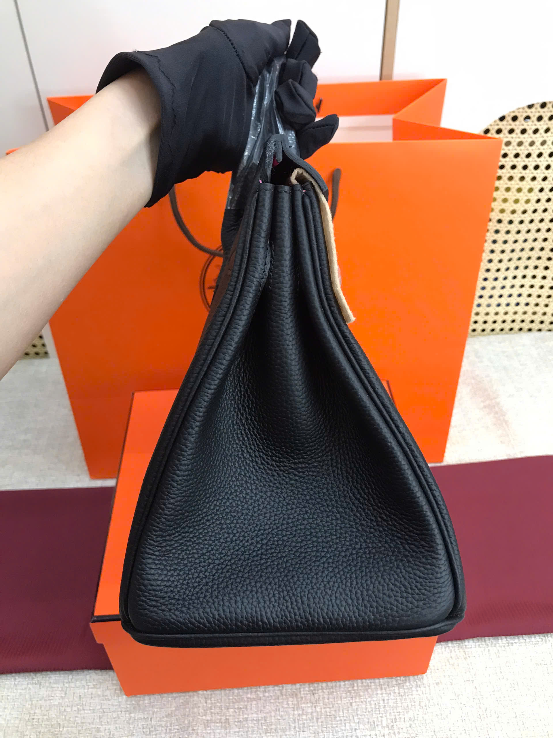Túi Hermes Birkin Super Màu Đen Lót Hồng Size 30cm