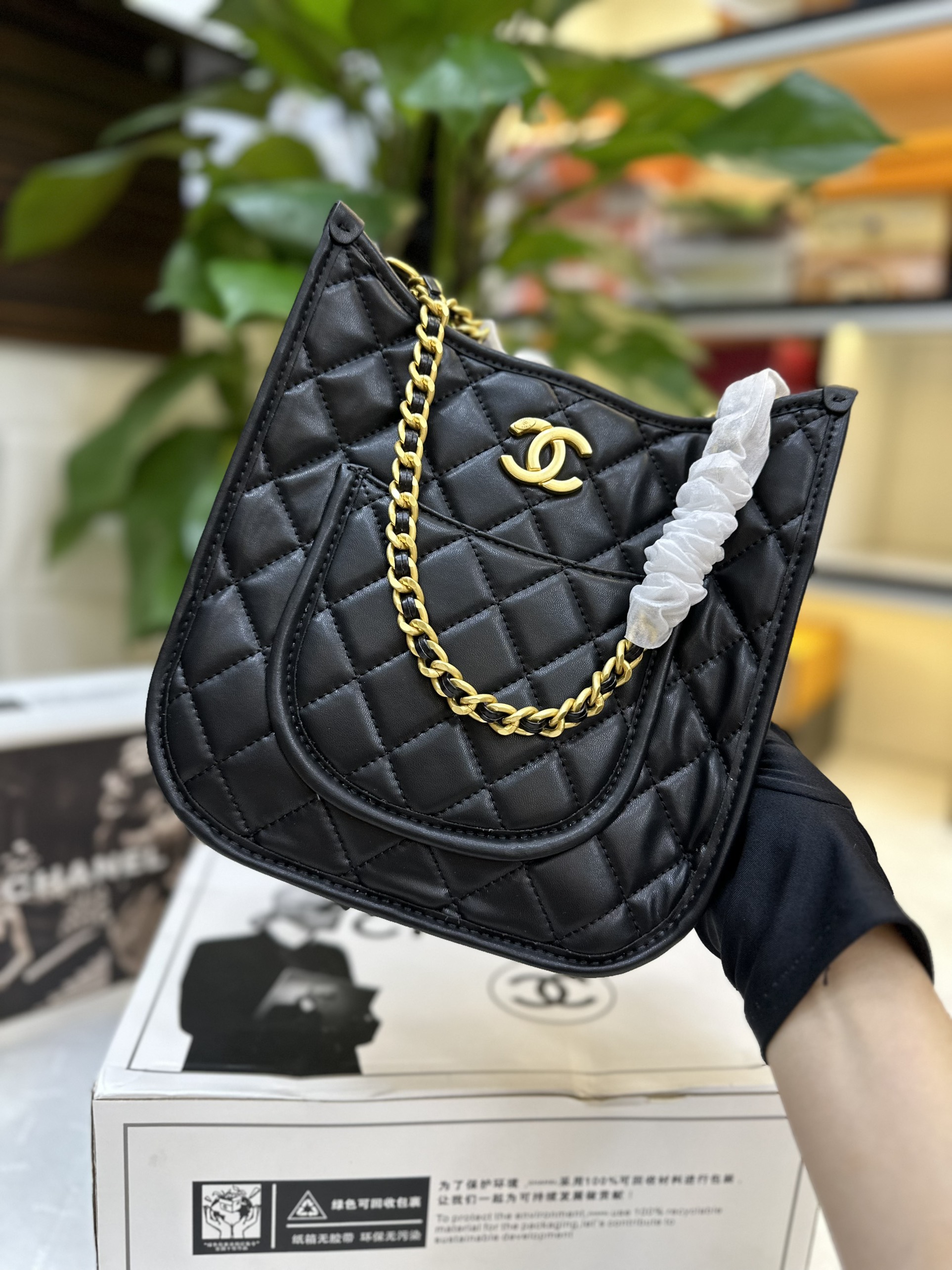 Túi Chanel Hobo Super Màu Đen Size 22cm