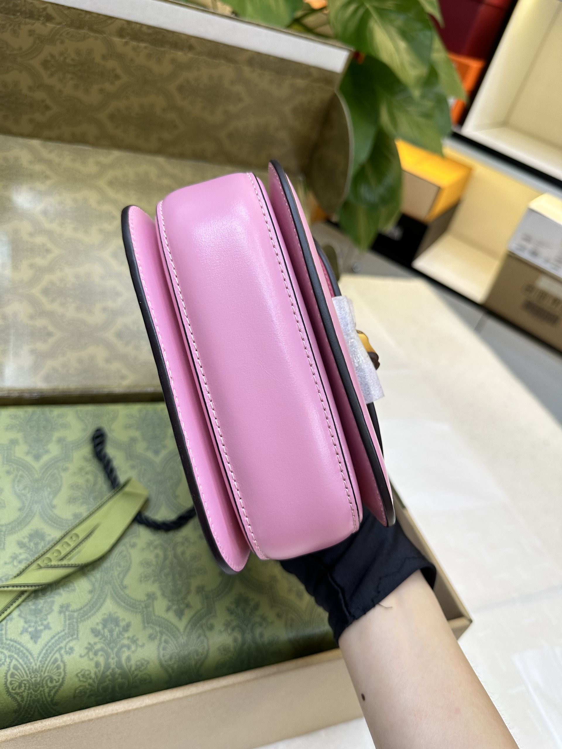 Túi Gucci Bamboo 1947 Mini Top Handle Bag Pink Leather Vip Màu Hồng Size 17cm