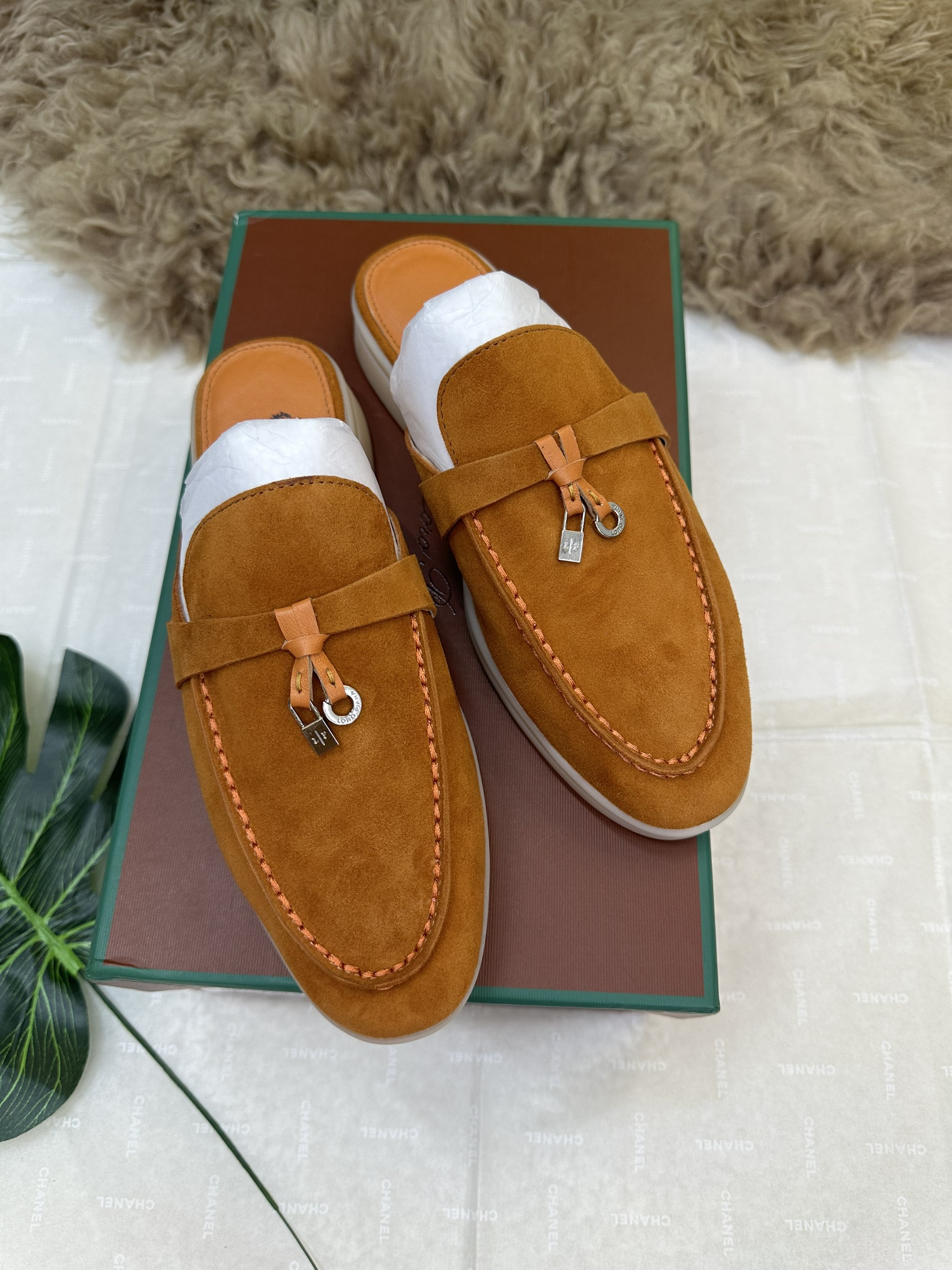 Giày Lười Loro Piana Siêu Cấp Màu Nâu Size 36