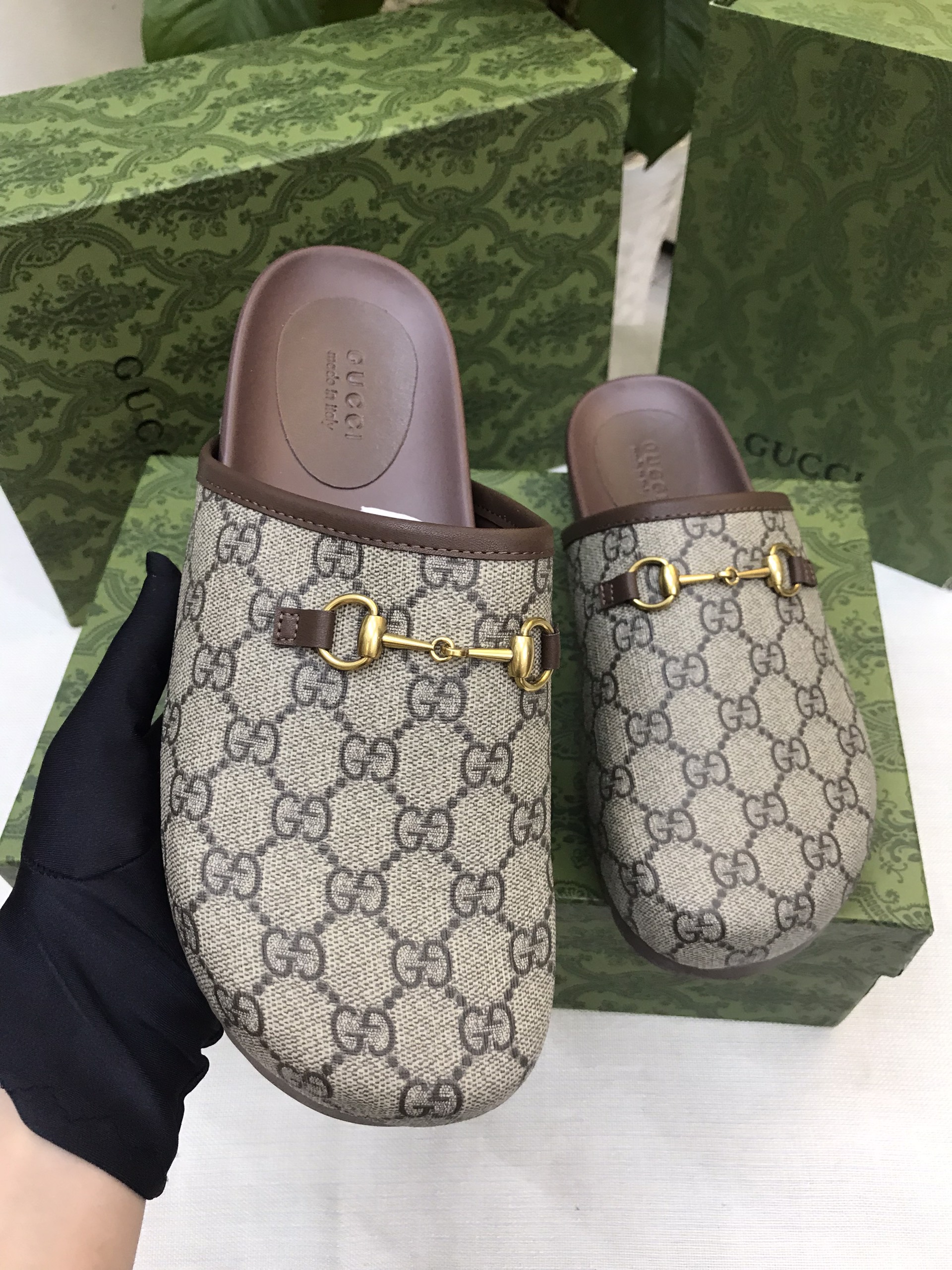 Dép Nam Gucci GG Slipper Horsebit Siêu Cấp 655571