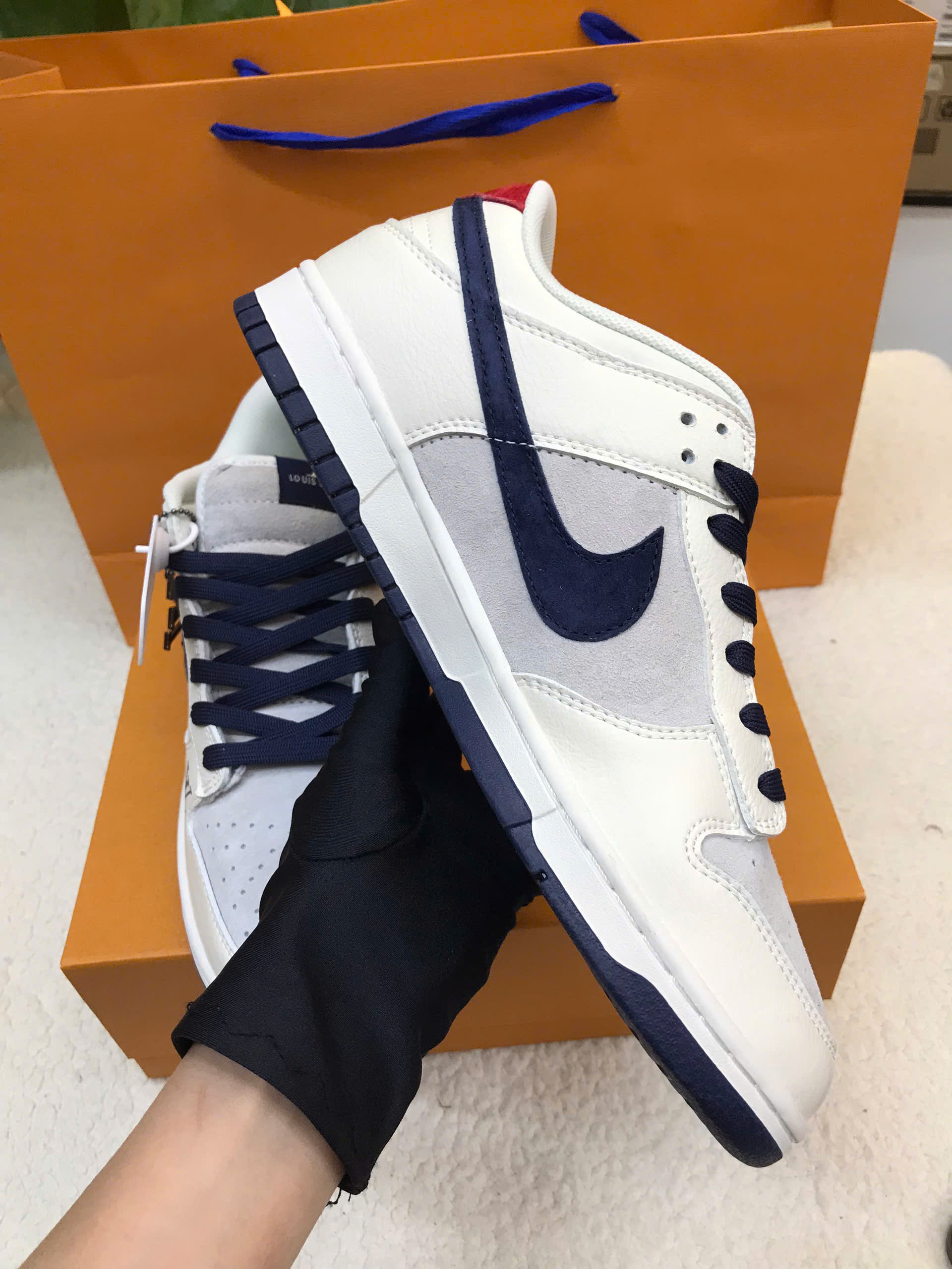Giày LV × Nike Louis Vuitton x Nike Dunk SB Low Siêu Cấp Màu Đen Size 43