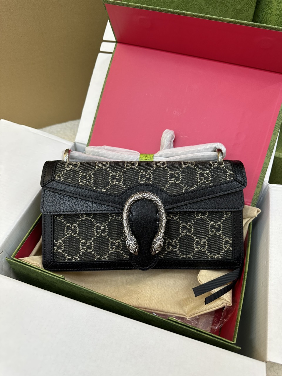 Túi Gucci Dionysus Super Màu Đen Size 25cm