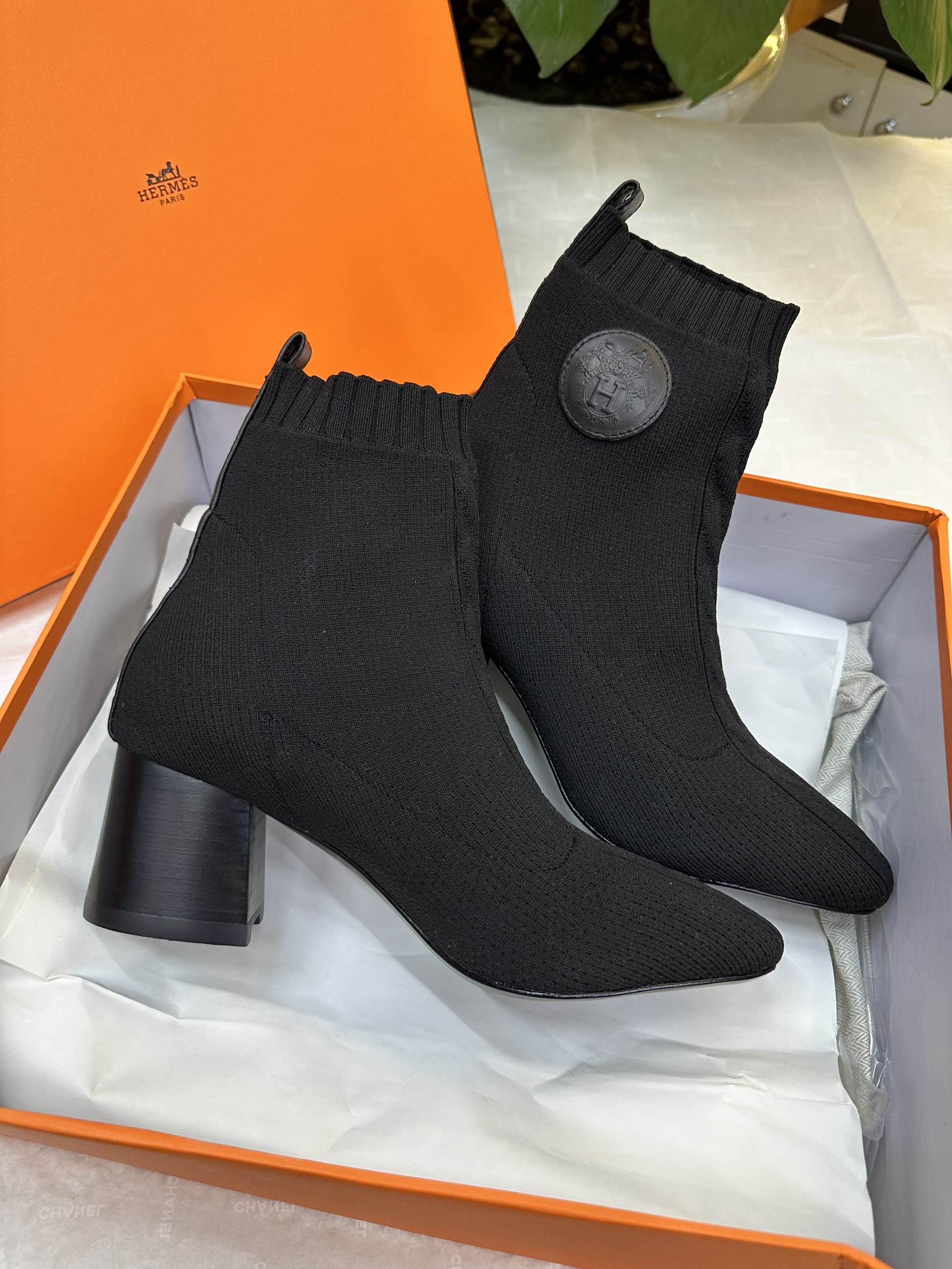 Giày Hermes Jenna 90 Ankle Boot Black Siêu Cấp Size 36